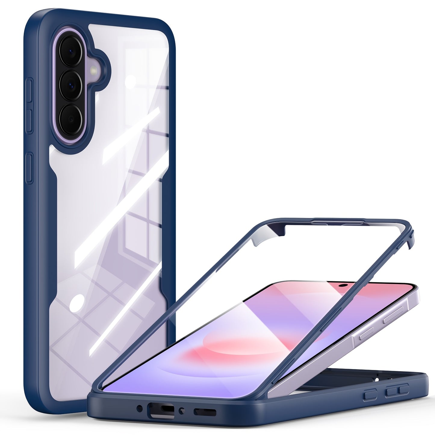 Samsung Galaxy A-Series Rugged Case with Built-In Screen Protector – Full Body Shockproof Phone Cover for Galaxy A15 A16 A17 A36 A37 A56 A57 5G | Heavy Duty Drop Protection
