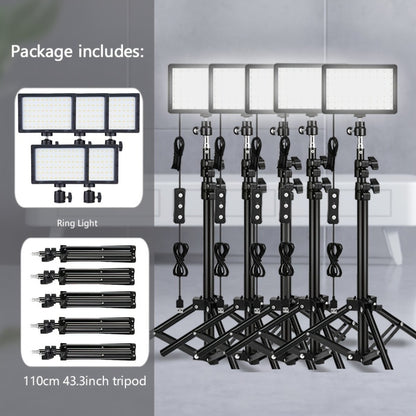 LED Video Light Panel 5600K Dimmable Photography Lighting Kit with Adjustable Tripod Stand & 4 Color RGB Filters for Vlogging Streaming Studio Table Top Photo Video Shooting Content Creator