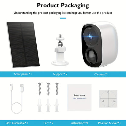 Solar Outdoor Security Camera 2K 3MP Wireless, Dual Band 2.4GHz/5GHz WiFi, AI Motion Detection, Spotlight, Color Night Vision, Two-Way Audio, Cloud & SD Storage – No Monthly Fee Battery Powered CCTV