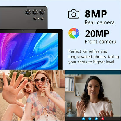 Android 15 Tablet 2-in-1 11 Inch with Keyboard, Case & Stylus | 12GB RAM 128GB ROM, 8MP+20MP Dual Camera, FHD IPS Screen, 5G Wi-Fi, Long Battery Life, Tablet PC for Work School Home