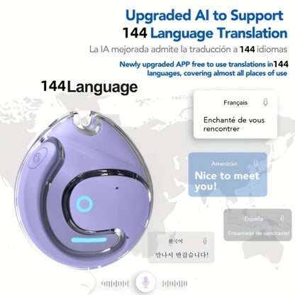144-Language AI Real-Time Translation Earbuds, Two-Way Interpreter Earphones USB & Battery Rechargeable with Carrying Pouch, for Travel Business Shopping Learning Language Study