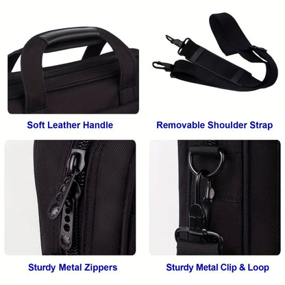 15.6 Inch Laptop Bag Business Messenger Briefcase – Multi-Compartment Shoulder Bag with Removable Strap, Luggage Sleeve, Foam-Padded Laptop Sleeve, Perfect Gift for Men & Women Professionals & Travelers