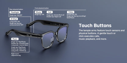 AI Translation Glasses with Camera 8MP HD Video & Photochromic Lenses – Voice Assistant | Object Recognition | Hands-Free Music & Calls | Wireless Smart Eyewear for Travel Business Daily Use | Tech Gift