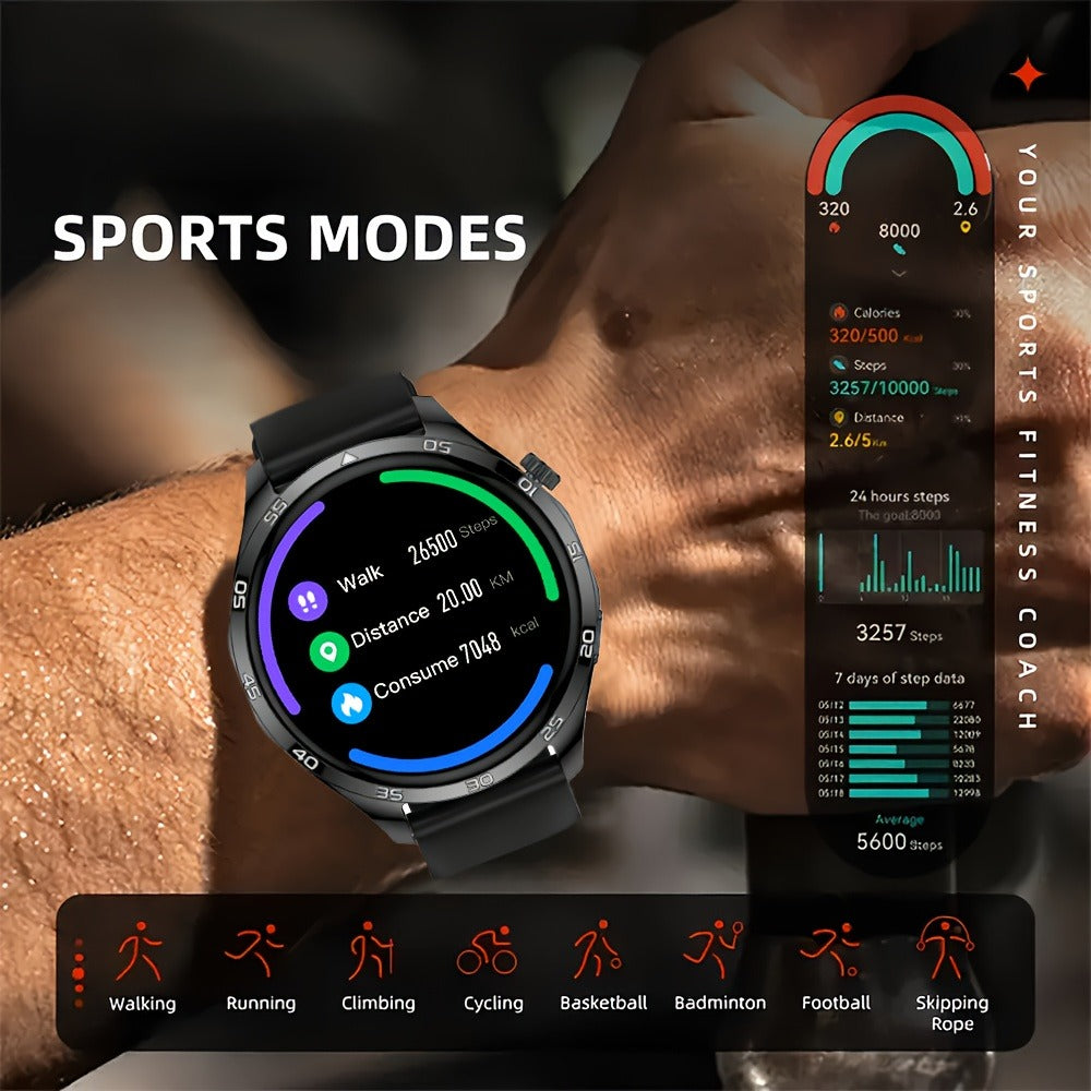 Unisex Smart Watch with Wireless Calling & Remote Camera Control, Fitness Tracker Multiple Sports Modes, Heart Rate Sleep Step Counter, USB Charging Silicone Strap, Compatible with iPhone & Android – Gift Smart Watch for Men Women