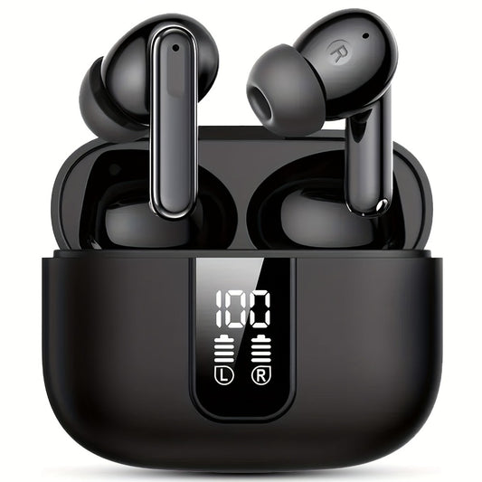 ENC Sports Wireless Earbuds ANKRIYUL Stereo Headphones Environmental Noise Cancellation Charging Case Compatible Smartphone Laptop TV Music Calls Earphones Black