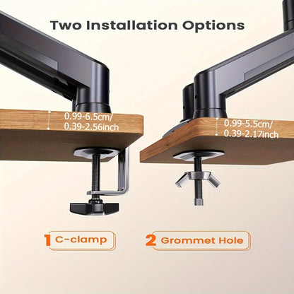 Dual Monitor Stand for 32 Inch Screens, Full Motion Dual Monitor Arm with 180° Swivel Tilt 360° Rotation, VESA 75/100mm, Max 22 lbs Each Arm, Adjustable Height for Home Office Desk Setup
