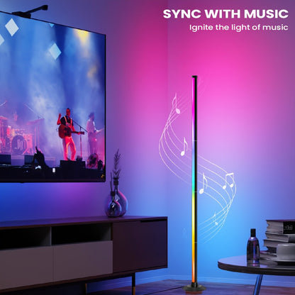 Smart LED Floor Lamp Modern Minimalist – Mood Lighting App & Remote Dual Control Backlight Ambient Light for Bedroom Office Gaming Study Room Holiday Gift 1 or 2 Pack