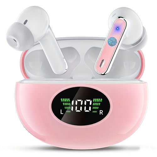 40H TWS Earbuds Bluetooth 5.4 LED Power Display Charging Case Deep Bass Noise Cancelling Mic True Wireless In-Ear Earphones Long Playtime