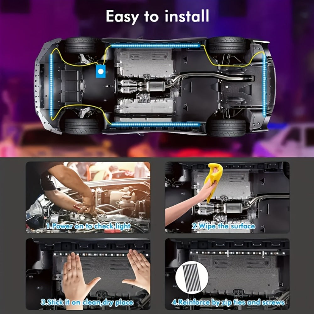 Car LED Atmosphere Light Panels APP & Wireless Control - External Decorative 2-Piece Set Multiple Scene Modes 23.62x35.43in for Cars Trucks SUVs Car Show Night Driving Customization
