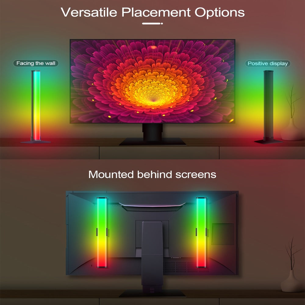 RGBIC Atmosphere Light with Music Sync - Desktop Ambient Light, App & Remote Control, Alloy Body, Multi-Mode Color Adjustment, USB 5V Powered, Single or Pair for Gaming Room, Bedroom & Desk Setup