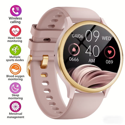 Flashlight Compass Outdoor Smartwatch for Men Waterproof 100+ Sport Modes Sleep Monitor Pedometer Calorie Tracker Rugged Hiking Camping Fitness Watch Compatible with iPhone – Black Pink Beige Orange
