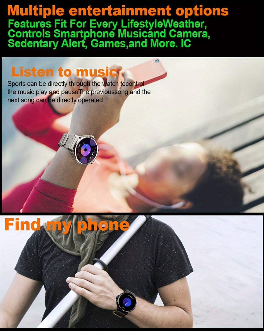 710mAh Long Battery Outdoor Sports Smartwatch for Men – 360x360 HD Screen Wireless Calling High-Quality Speaker Music Control Sports Tracking Sleep Monitor Dynamic Dial Silver Black Gift