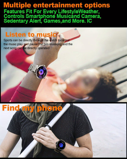 710mAh Long Battery Outdoor Sports Smartwatch for Men – 360x360 HD Screen Wireless Calling High-Quality Speaker Music Control Sports Tracking Sleep Monitor Dynamic Dial Silver Black Gift