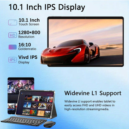CRELANDER W30 Android 15 Tablet 12GB RAM 128GB ROM 2-in-1 with Keyboard Mouse Stylus Pen & Case, 2.4G/5G WiFi, GMS Certified, GPS, 1TB Expandable Storage, Dual Camera, Portable Tablet PC for Work Study
