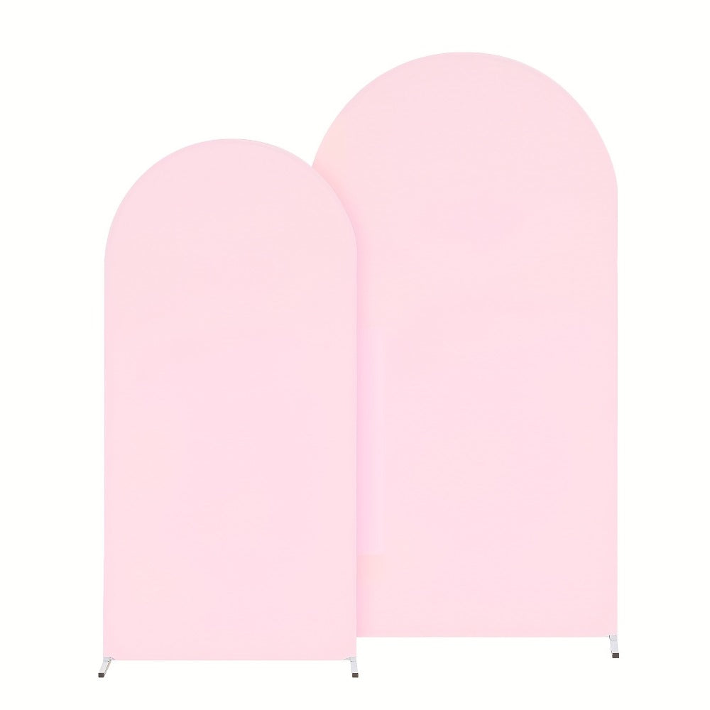 Wedding Arch Cover 2pcs Stretchable Wrinkle-Free Polyester Tight-Fit Arch Banner Covers with Zipper for Wedding Ceremony Birthday Gender Reveal Bridal Shower Graduation Party Decor