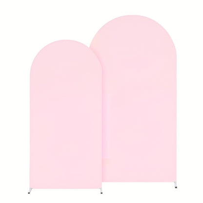 Wedding Arch Cover 2pcs Stretchable Wrinkle-Free Polyester Tight-Fit Arch Banner Covers with Zipper for Wedding Ceremony Birthday Gender Reveal Bridal Shower Graduation Party Decor