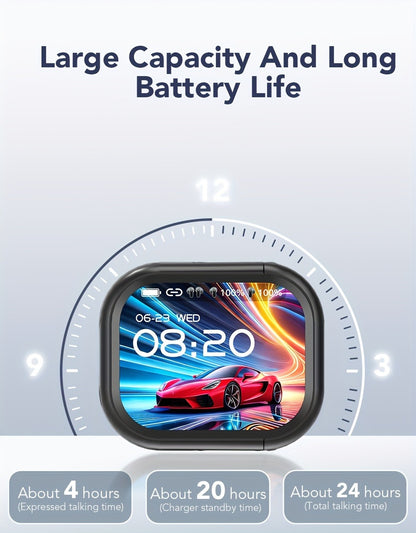 131 Language AI Translator Headset HTC NE20 Wireless 6.0 Smart LCD Touch Screen Gaming Mode Long Battery Life Compatible with PC Phone Tablet for Travel Business Gaming Everyday Use Lightweight