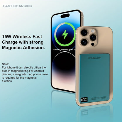 35W USB-C PD Magnetic Power Bank 10000mAh MagSafe Compatible, 30W QC 3.0 Wireless Fast Charging Portable Charger with PPS Support for iPhone 17 16 15 14 13 12 Android Samsung Galaxy