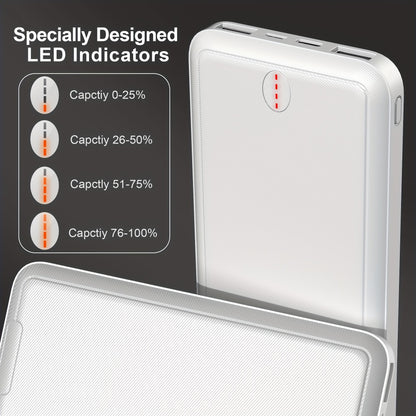 Outdoor Travel Portable Charger 10000mAh 5V/2A Battery Pack, Compact Backup Power Bank for Smartphones Tablets Heated Vest Heated Jacket Heated Clothes, Lightweight USB Charger for Men Women – Black & White