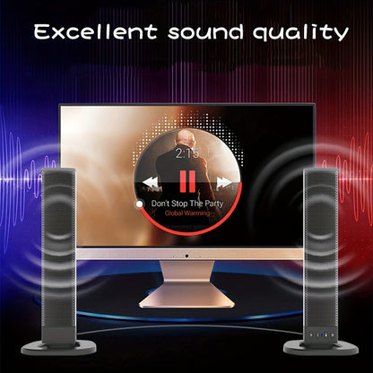 Detachable 20W TV Soundbar with Wireless Subwoofer, 3D Surround Sound Home Theater Speaker System, TF/AUX/FM/RCA/TWS, 4 Speakers, 2000mAh Battery, for TV PC Movie Game
