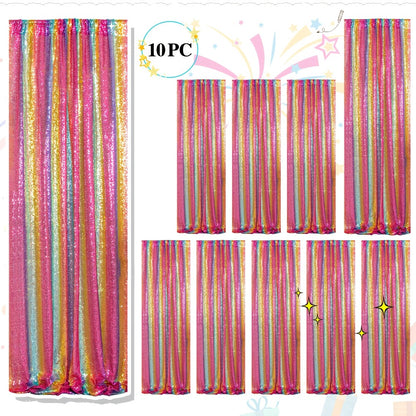Sequin Backdrop Curtains 2FTx8FT Glitter Photography Background Panels for Party Wedding Birthday Stage Decoration Gold Yellow Shimmer Curtain Set 4 6 10 Panels Available