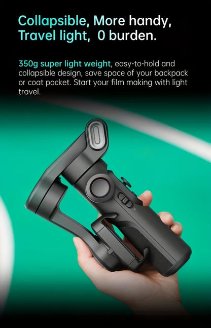AOCHUAN Foldable 3-Axis Gimbal Stabilizer with Extendable Pole & Panoramic Gesture Control – AI Face Tracking Phone Gimbal, Magnetic Wireless Remote, 360° Rotation for Vlogging, Live Streaming & Travel
