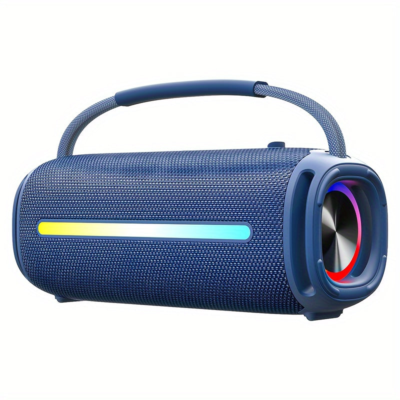 50W Bluetooth Speaker IPX6 Waterproof with LED Lights, Portable Wireless Speaker Rich Bass FM Radio USB TF Card Playback, Loud Outdoor Speaker for Parties Camping Beach Home