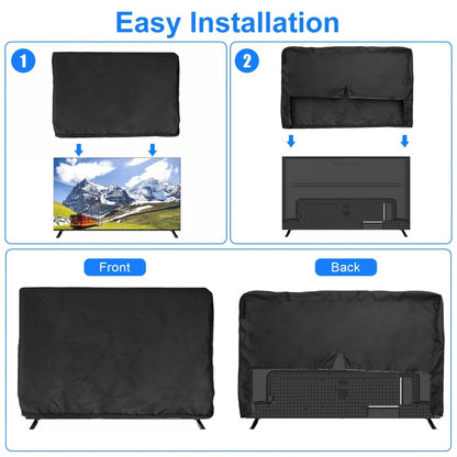 Outdoor TV Cover 55-58 Inch – Weatherproof Waterproof Dustproof Television Protective Cover for Patio, Flat Screen & Wall Mount TVs, Soft Polyester