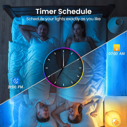 Smart APP Control LED Strip Lights 100FT 2 Rolls of 50FT - RGB Music Sync Color Changing 24V Safe Voltage Remote for Bedroom Living Room Gaming Room Party Home Decoration
