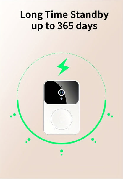 PIR Motion Video Doorbell Camera WiFi HD Night Vision with Two-Way Audio, Cloud & SD Card Storage, 2.4G App Control, Smart Wireless Doorbell for Home Security Intercom Apartment Front Door