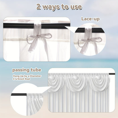 White Silk Wedding Backdrop Curtains 10x10ft – 1 Pack Luxurious Smooth Drapes for Wedding, Birthday, Bridal Shower, Party, Photography Background & Valentine's Day Event Decoration