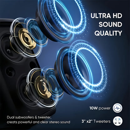 HY-3317 Party Speaker with Disco Lights & Microphone – Large Portable Subwoofer Outdoor Wireless Speaker, TWS Surround Sound, TF Card, AUX, MIC Input, for Parties, Karaoke & Events