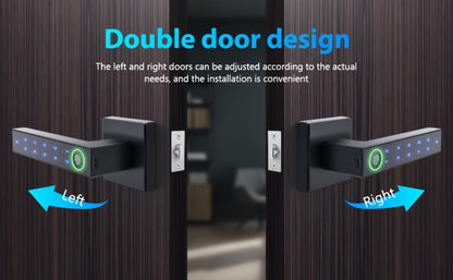 5-in-1 Smart Door Lock Handle with Fingerprint, App, Passcode, IC Card & Key - Anti-Peep, Left & Right Hand Compatible, Keyless Entry for Home, Office & Apartment, 2 IC Cards & 2 Keys Included