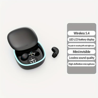 Smallest Invisible Mini Spy Earpiece Wireless, Discreet Low Profile Hidden Earbuds for Small Ear Canals with Microphone Touch Control Type-C, Tiny Micro Headset for Work Study Security Covert Use
