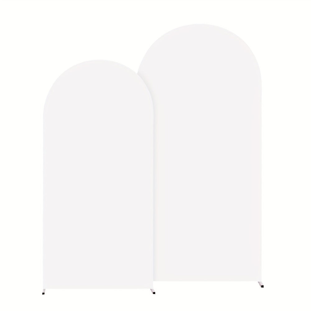 Wedding Arch Cover 2pcs Stretchable Wrinkle-Free Polyester Tight-Fit Arch Banner Covers with Zipper for Wedding Ceremony Birthday Gender Reveal Bridal Shower Graduation Party Decor