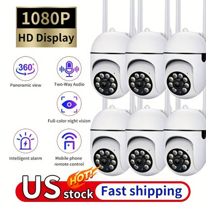 6-Pack Indoor Security Camera 1080P Full HD, 355° Pan Tilt, Night Vision, Two-Way Audio, Motion Detection, WiFi, USB Powered, App Control – Home Security System