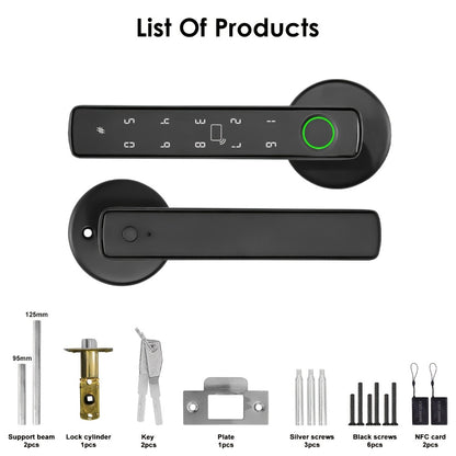 NFC Smart Deadbolt Lock 5-in-1 with Fingerprint, Password, App & Alexa - NFC Tap Keyless Entry for Home & Apartment, Single & Double Row, Keys Included, Easy DIY Install