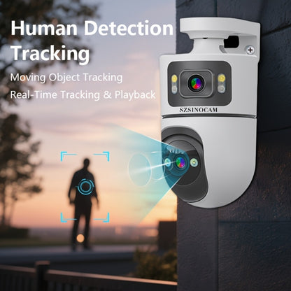 4K Dual Lens Security Camera WiFi Outdoor - 2160P Ultra HD, Dual Band 2.4G & 5GHz, Color Night Vision, Rain Proof, Tamper Detection, Two-Way Audio, Wall Mount for Home Indoor & Outdoor Surveillance