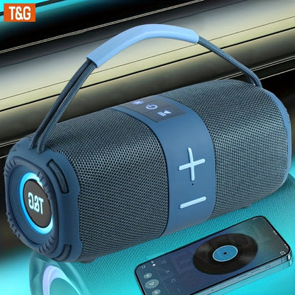 TG668 IPX4 Waterproof Portable Bluetooth Speaker with Color LED Breathing Light – High Power Outdoor Wireless Speaker, TWS Stereo, FM Radio, USB/TF, AUX, Connects Phone Tablet TV, Holiday Gift