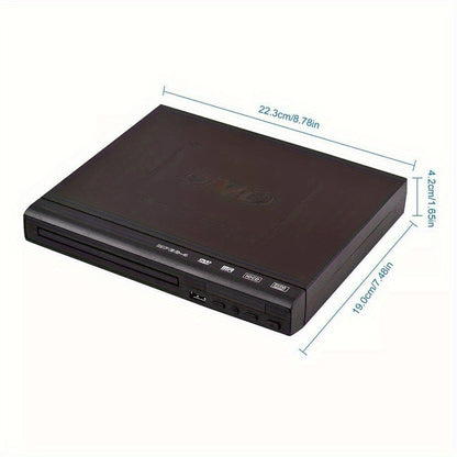 Region-Free DVD Player 1080P – Compact Design, USB Powered, RCA Cable & Remote Control Included, All Region Disc Compatible for Smart TV & Flat Screen