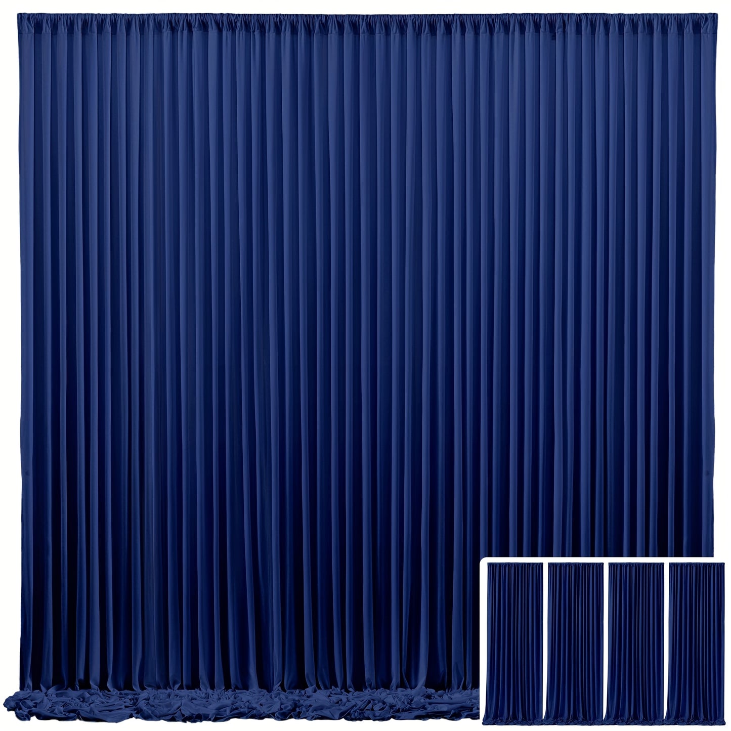 Backdrop Curtains 4 Pack 59x118 Inch – Wrinkle-Resistant Non-Transparent Party Decoration Fabric with Pole Pocket, Machine Washable & Reusable for Wedding, Birthday, Christening, Graduation & Holiday Events