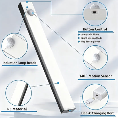 LED Motion Sensor Cabinet Lights USB Rechargeable 3 Modes – Wireless Night Light 6 9 12 Pack 3 Sizes for Bedroom Staircase Kitchen Office Piano Room Dance Studio Bedside Reading