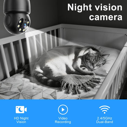 Smart Bulb Security Camera 5MP 360° Panoramic Pan-Tilt with Pet & Cat Dog Monitoring, Color Night Vision, Motion Detection Alarm, Two-Way Audio & Dual-Band WiFi 2.4G & 5G – Wireless Indoor Surveillance