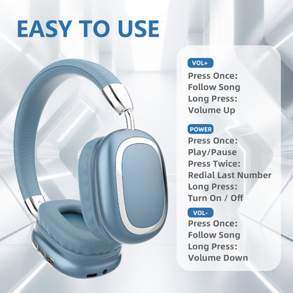 Noise Canceling Wireless Over-Ear Headphones Bluetooth 5.3 Metal 90° Rotating Earpads 6-8Hr Playtime for Music Gaming Commuting iOS Android Windows Compatible