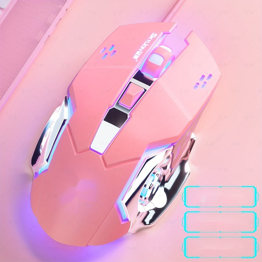Retro Punk Keyboard and Mouse Set 104 Keys Silent Mechanical Feeling 6D Macro Mouse USB Wired Ergonomic Design for PC Laptop Desktop Gaming Office Home Creative Workstation
