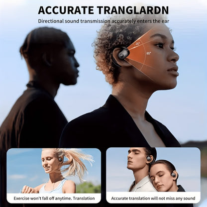 100 Language Real-Time Translation TWS Earphones Coconut Ball Pendant Wireless Earbuds Conference Recording Noise Canceling Mic Touch Control Fast Charging Type-C Free Lanyard for Travel Business