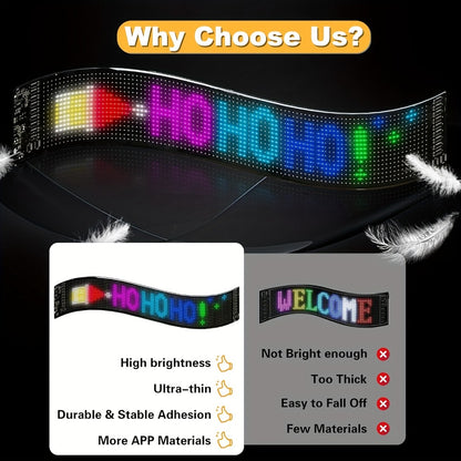 Programmable LED Demon Eyes Sign 2 Pack App Controlled - Synchronized Flashing, Scrolling Text Display, USB Powered for Car, Party, Store Signage, Concert & Gaming Setup (Medium / Large)