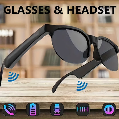 Smart Audio Glasses Open Ear Wireless HD Immersive Sound – Lightweight Eyeglasses with Built-In Mic Hands-Free Calling Music for Cycling Running Driving Outdoor Sports iOS Android
