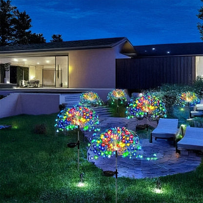 Solar Firework Lights Outdoor Smart Sensor 8 Modes – 90 280 420 520 LED Garden Starburst Lights for Patio Walkway Pathway Party Wedding Warm White Multicolor 1 4 6 8 12 Pack