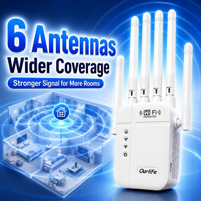 9000 Sq Ft WiFi Extender Signal Booster 2026 Upgraded, 1-Tap Setup Dual Band WiFi Repeater for Garage Basement Yard, Alexa & Ring Camera Compatible, Multiple Colors, Long Range Whole Home Coverage